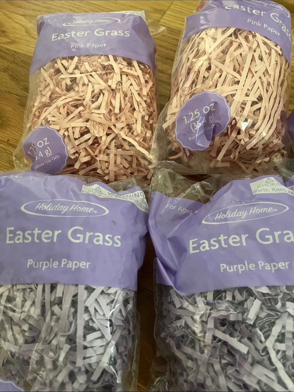 Pink & Purple Easter Grass Decorative Paper Fill